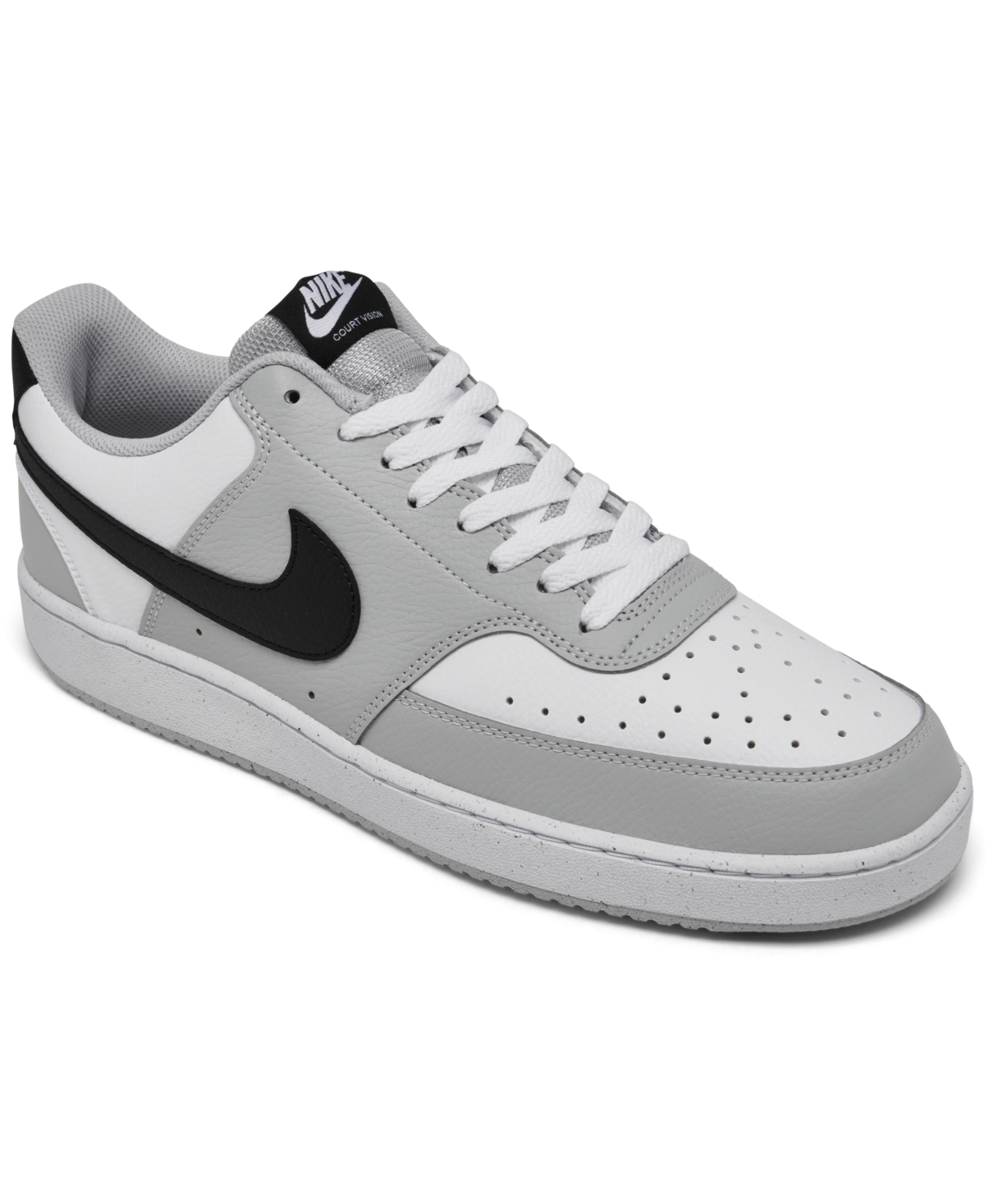 Men's Court Vision Low Casual Sneakers from Finish Line - Gray Fog/Black