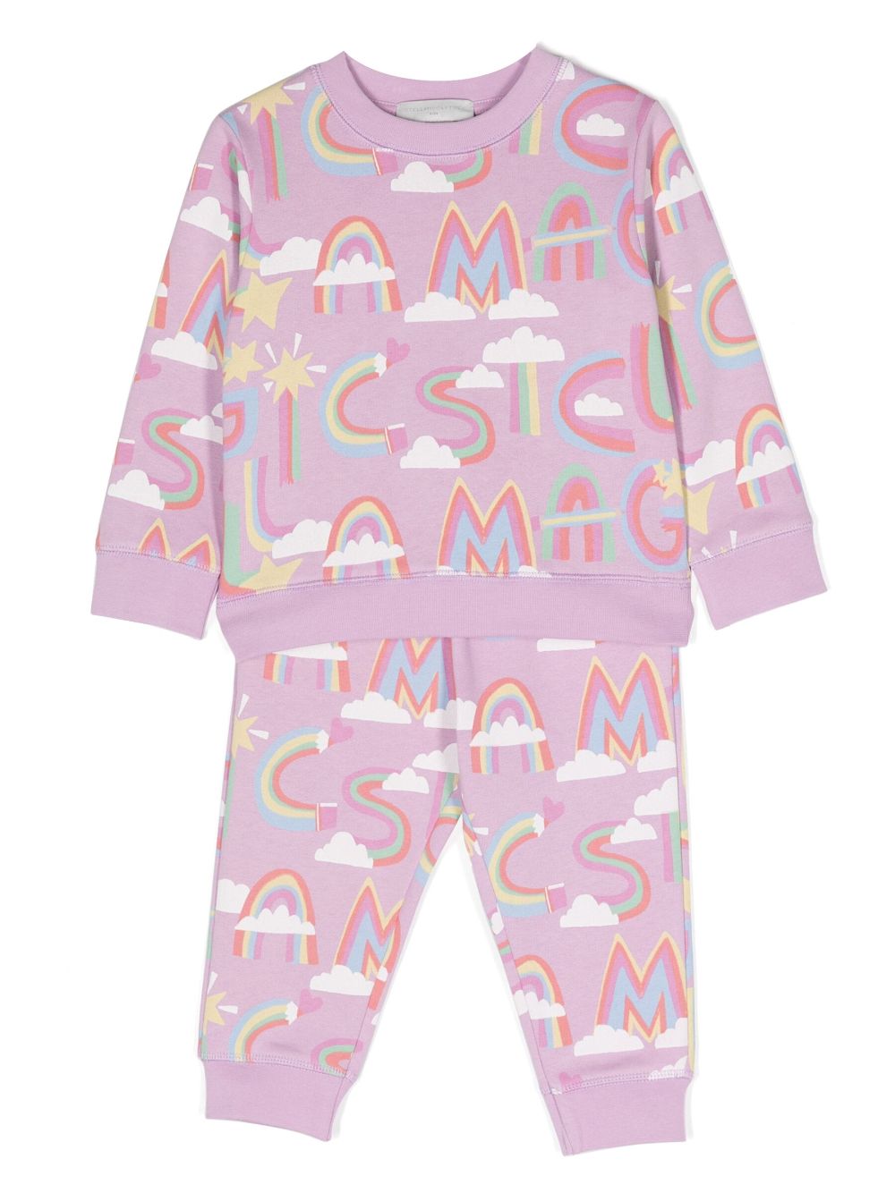 Graphic-print cotton tracksuit - Purple