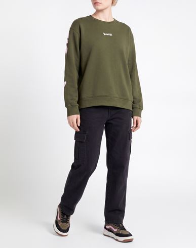 Woman Sweatshirt Military green Size L Cotton