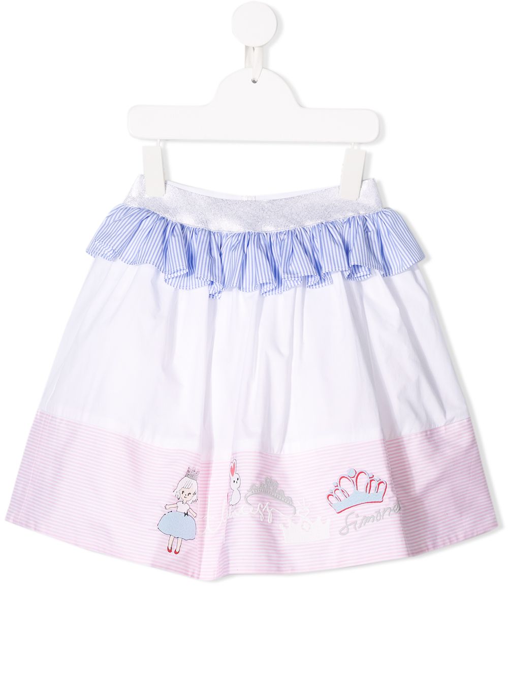Panelled ruffled skirt - White