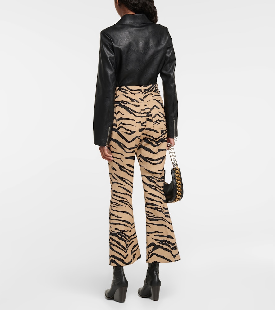 Stella McCartney Tiger-print wool-blend flared pants