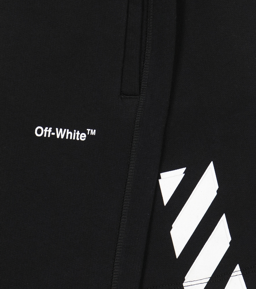 Off-White Kids Logo cotton jersey track shorts