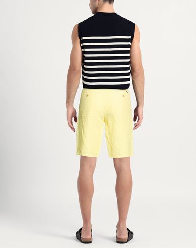 Man Shorts & Bermuda Shorts Yellow Size 30 Linen
