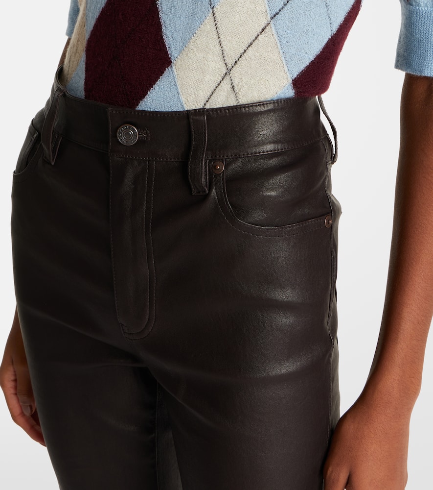 Reboot Crop leather bootcut pants