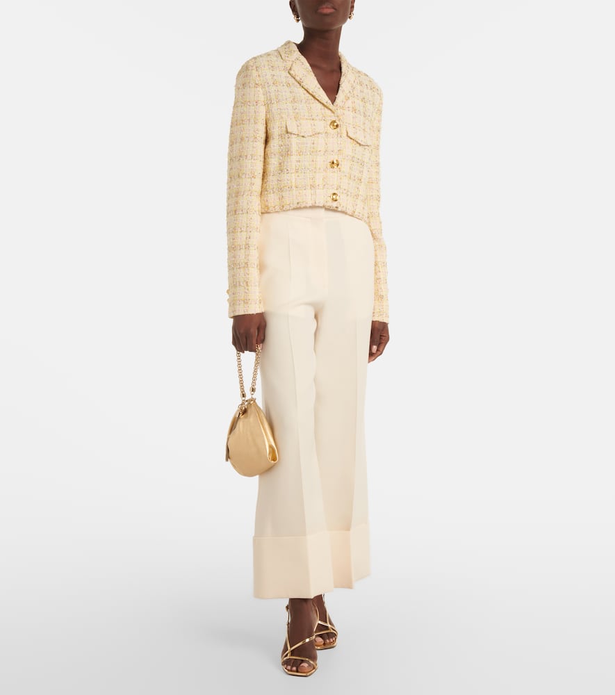 Checked cotton-blend jacket
