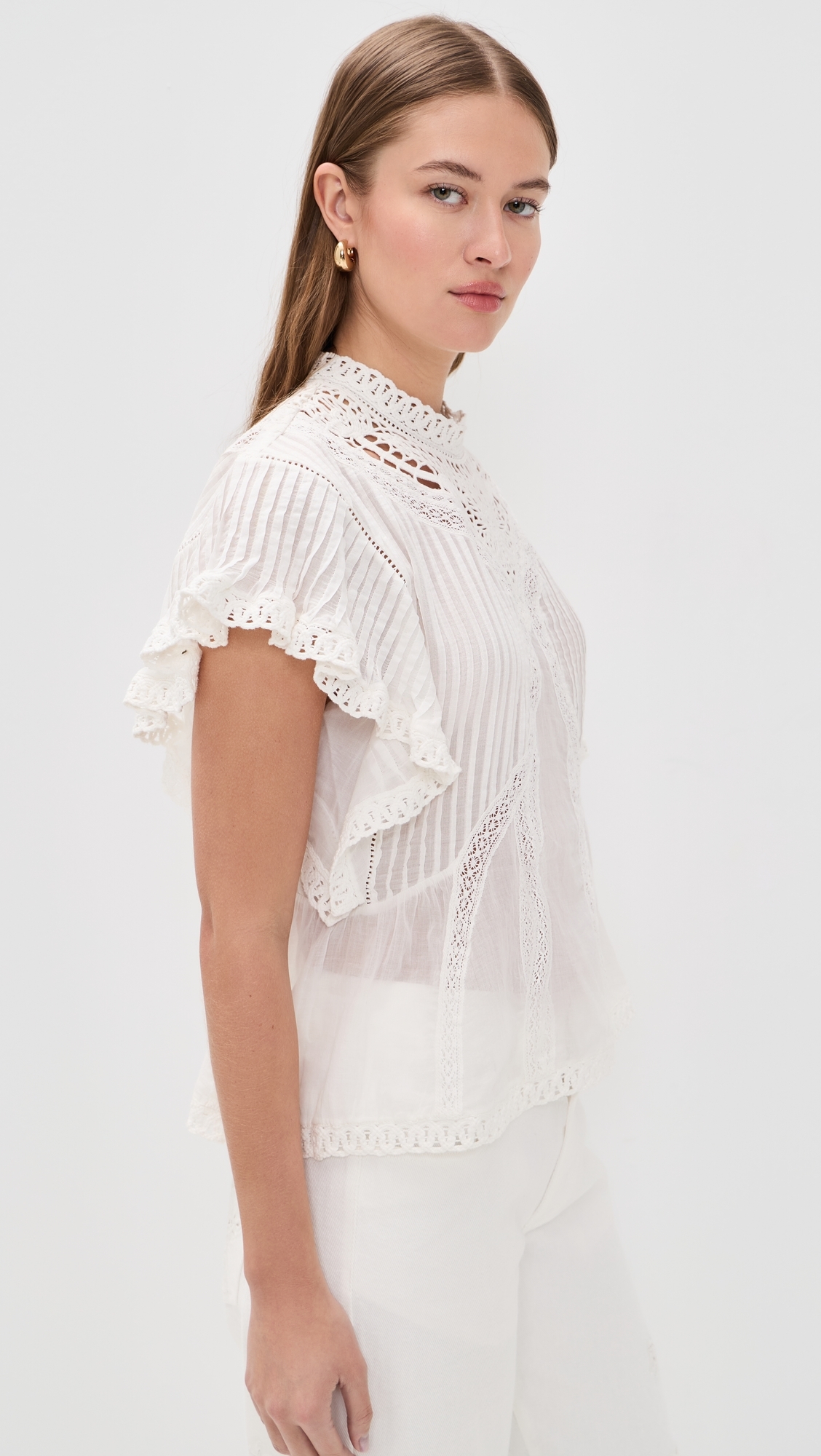 Off-White Blouse with Appliques Off-White