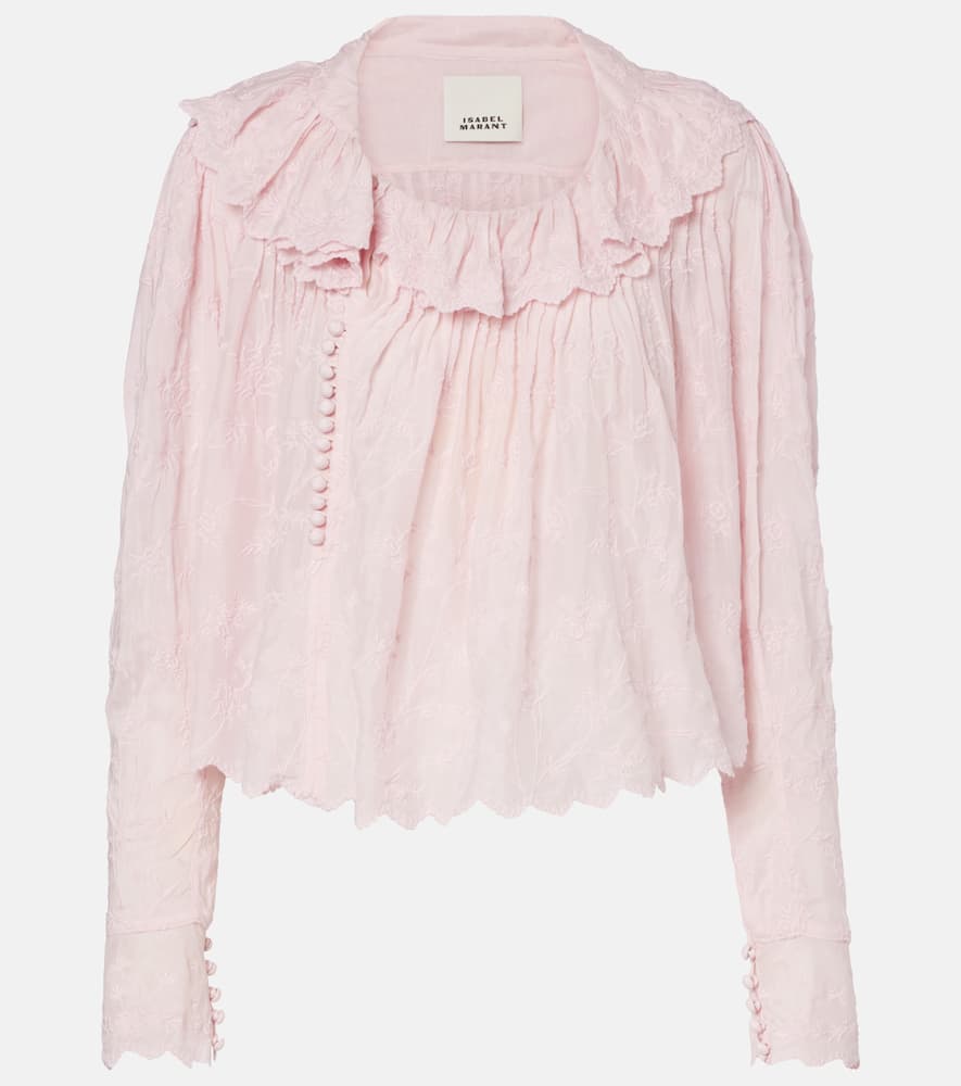 Zelly embroidered cotton and silk blouse