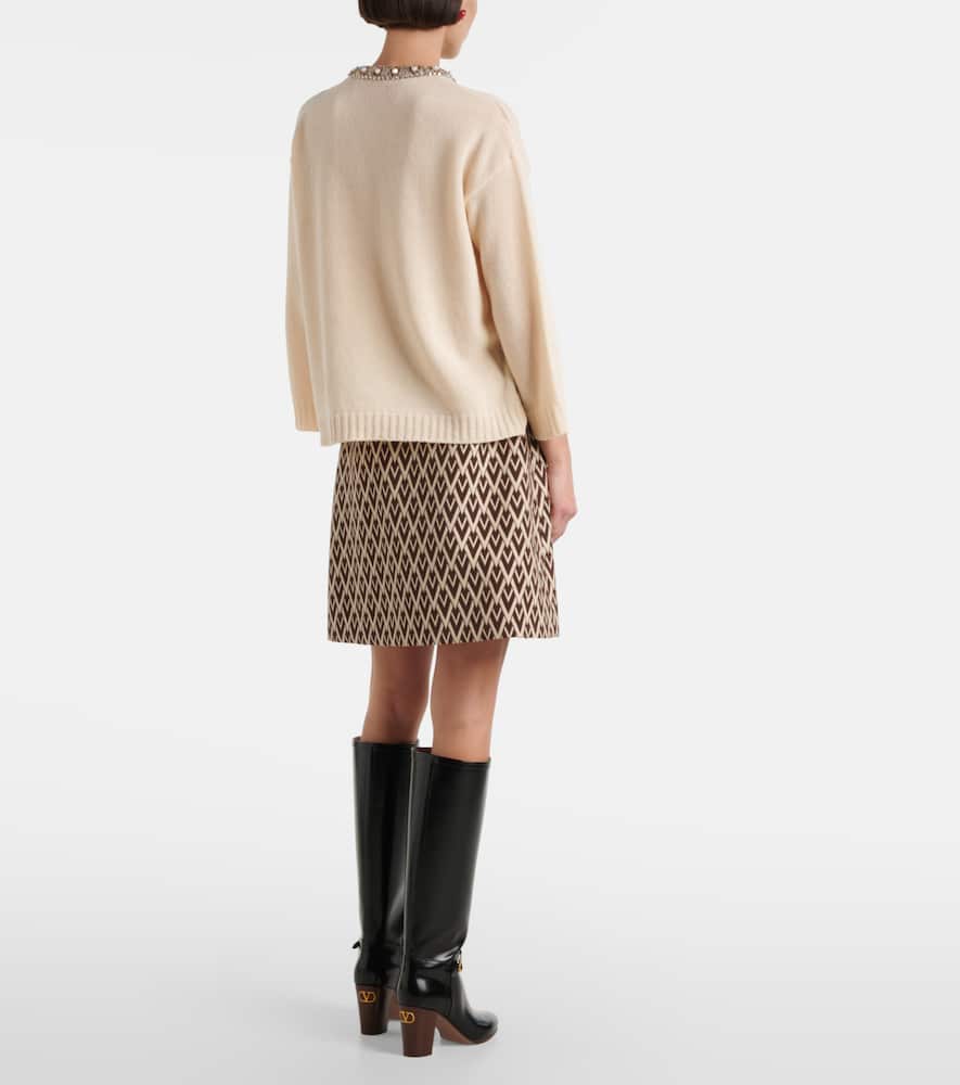 Embellished virgin wool sweater