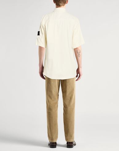 Man Shirt Ivory Size L Cotton, Elastane