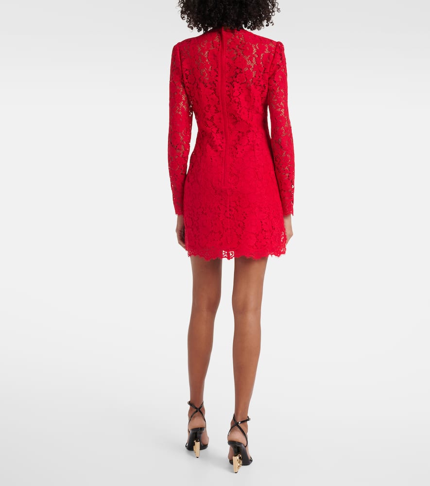 Cotton-blend lace minidress