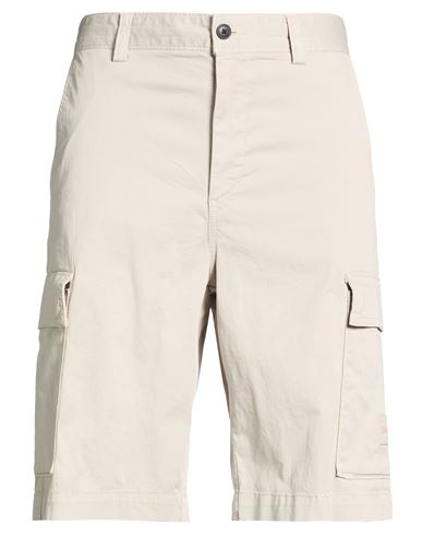 Man Shorts & Bermuda Shorts Beige Size 35 Cotton, Elastane