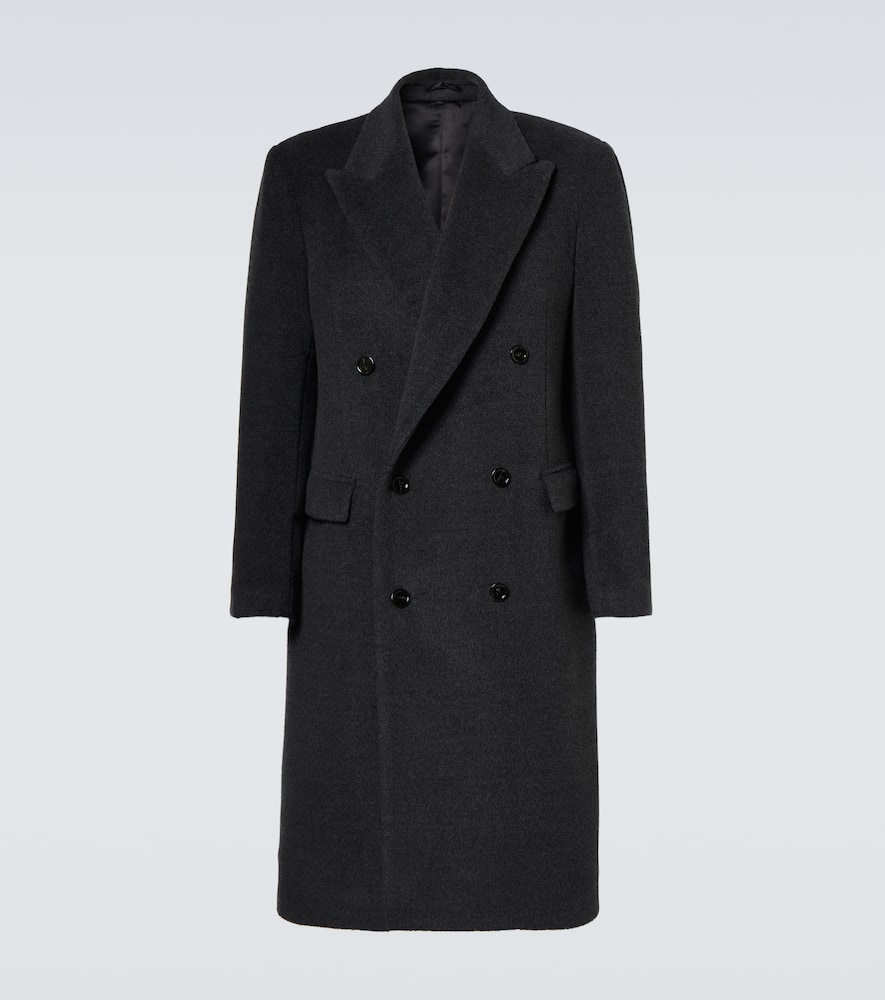 Double-breasted virgin wool overcoat