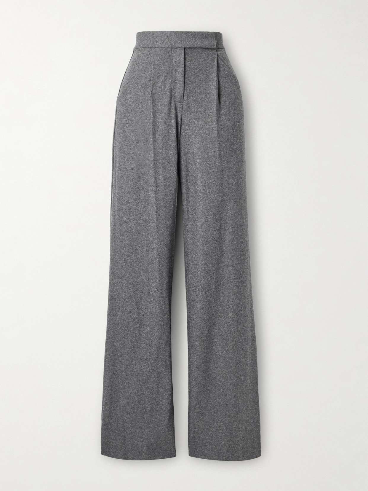 Marbeau Pleated Woven Straight-leg Pants - Gray