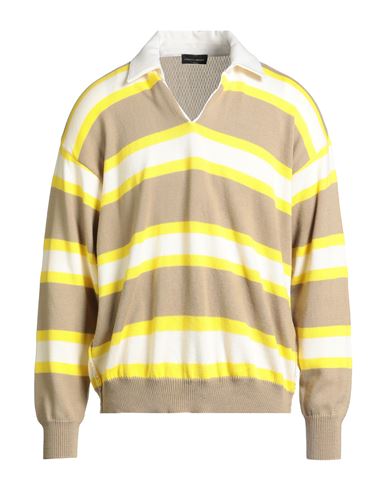 Man Sweater Yellow Size 40 Cotton