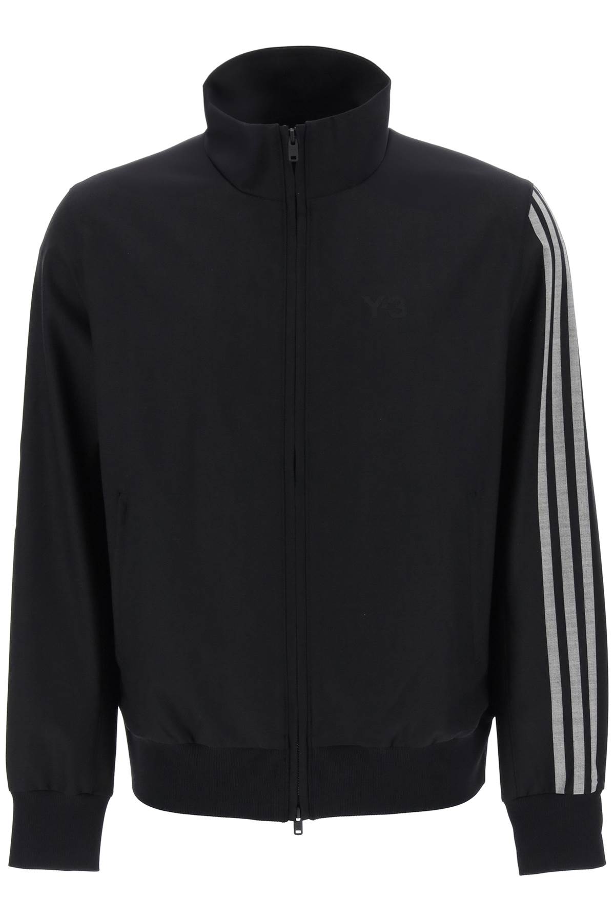 Funnel neck zip-up track jacket - Black