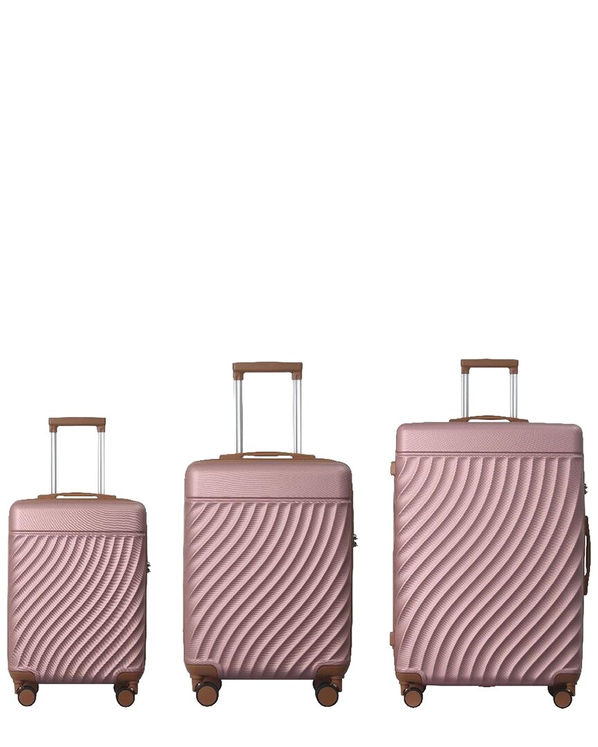 3Pc Hardshell Lightweight Luggage Set With Spinner Wheels & Tsa Lock