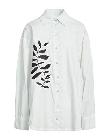 Woman Shirt Light grey Size M Cotton