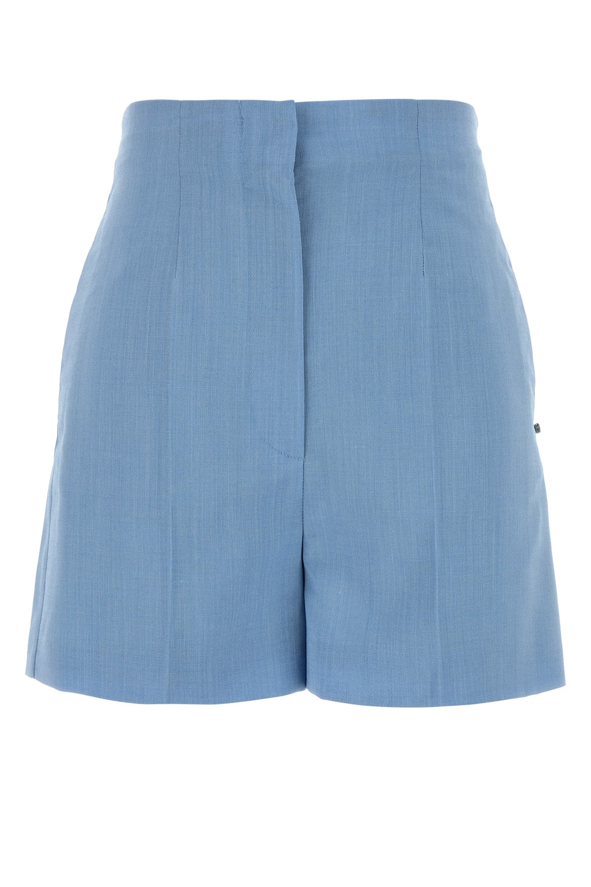 Virgin Wool Blend Bermuda Shorts — Blue