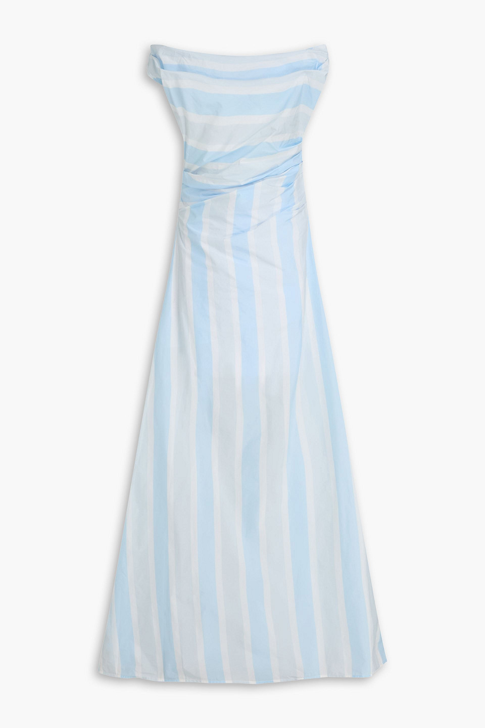 Lipari draped striped poplin maxi dress - Blue - US 0