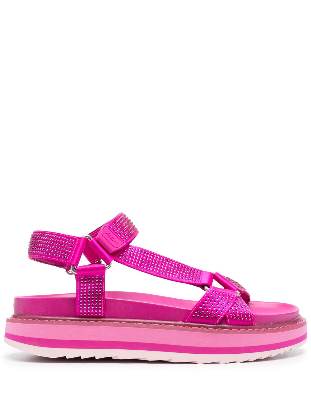 Rhinestone flat sandals - Pink