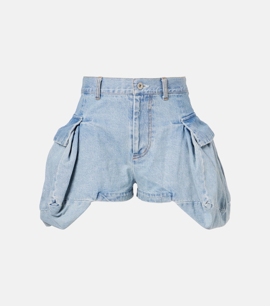 Cargo denim shorts