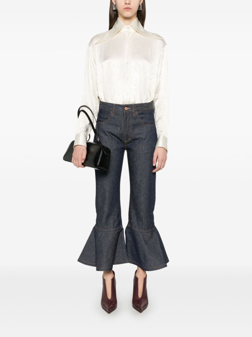Dark Blue Petal Leg Jeans