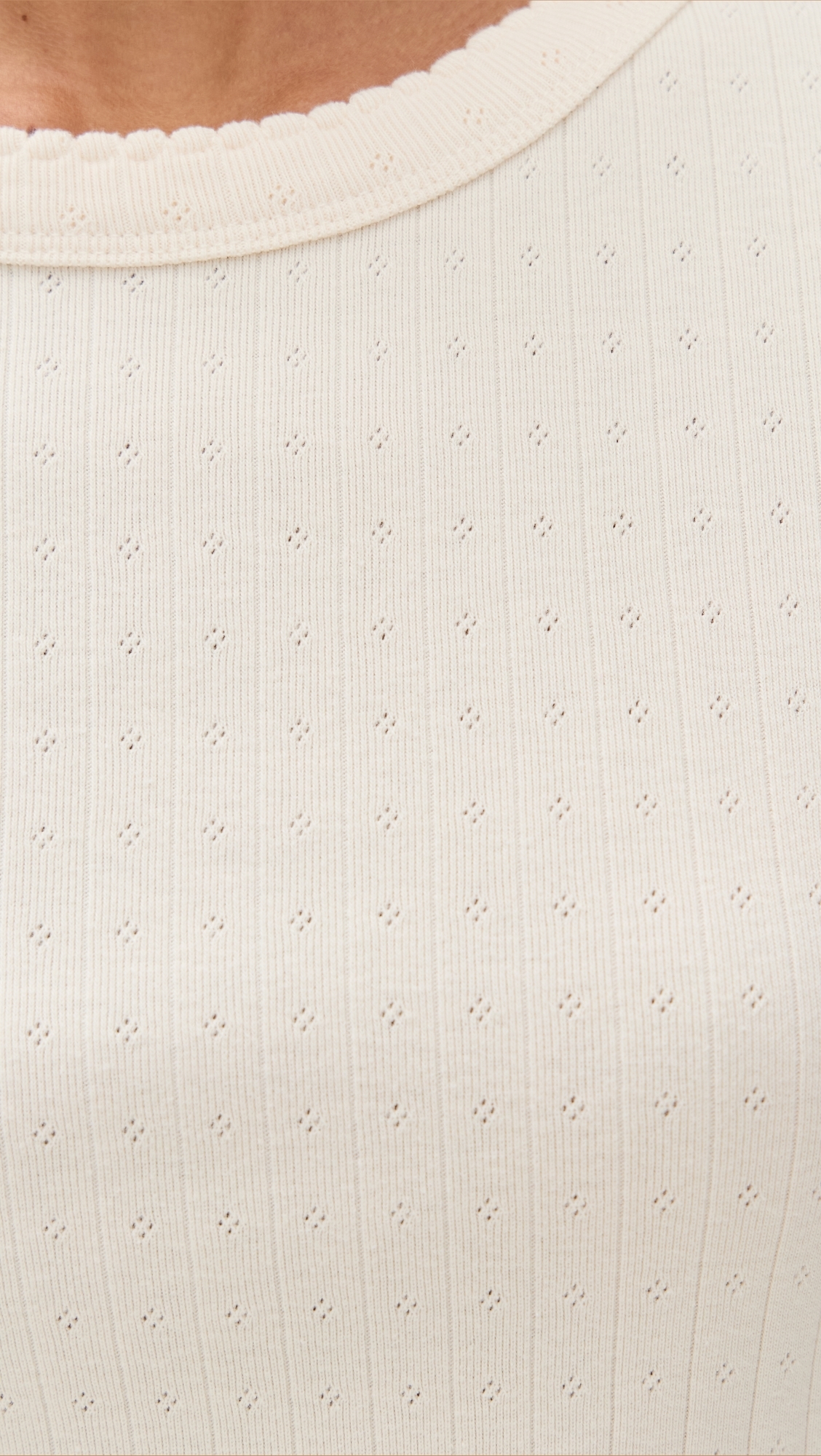 Marea Pointelle Crewneck Tee Ivory