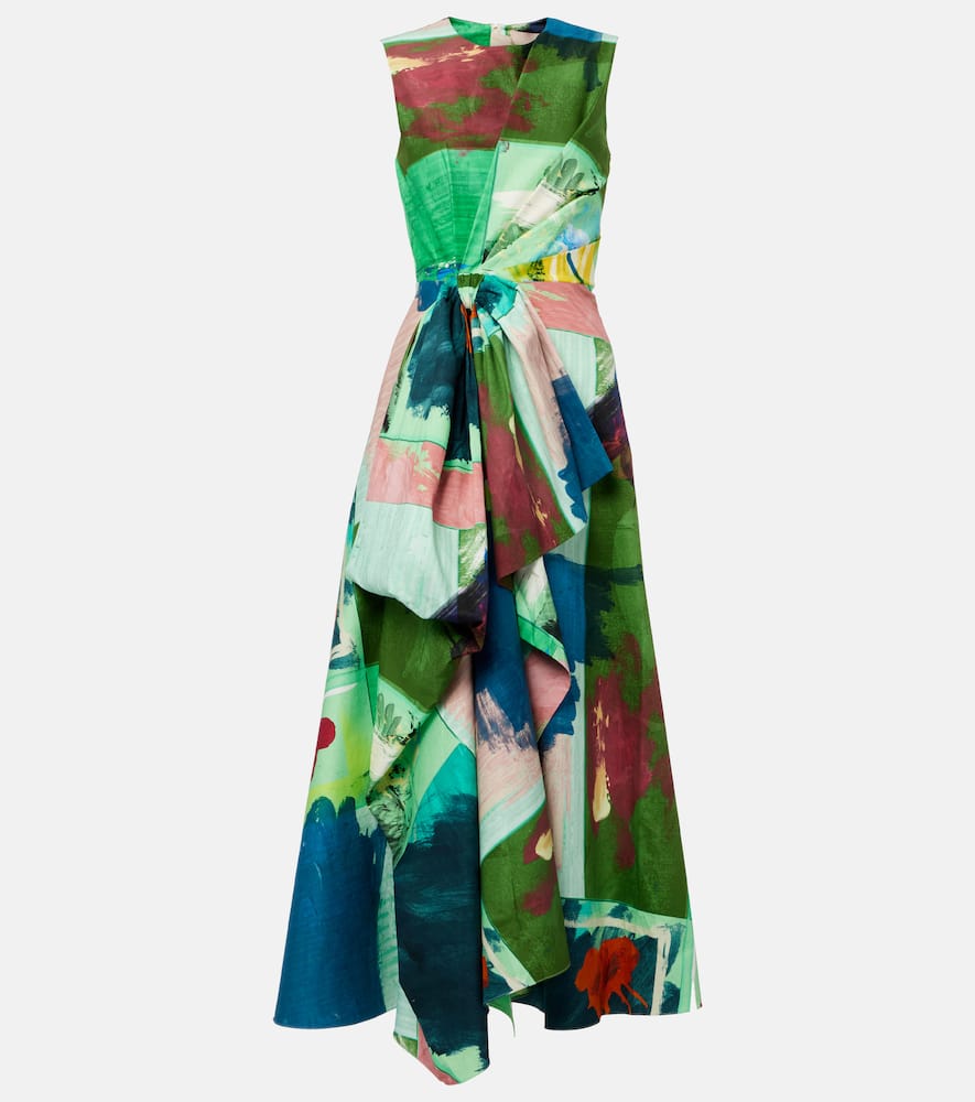 Nura bow-detail cotton cocktail dress