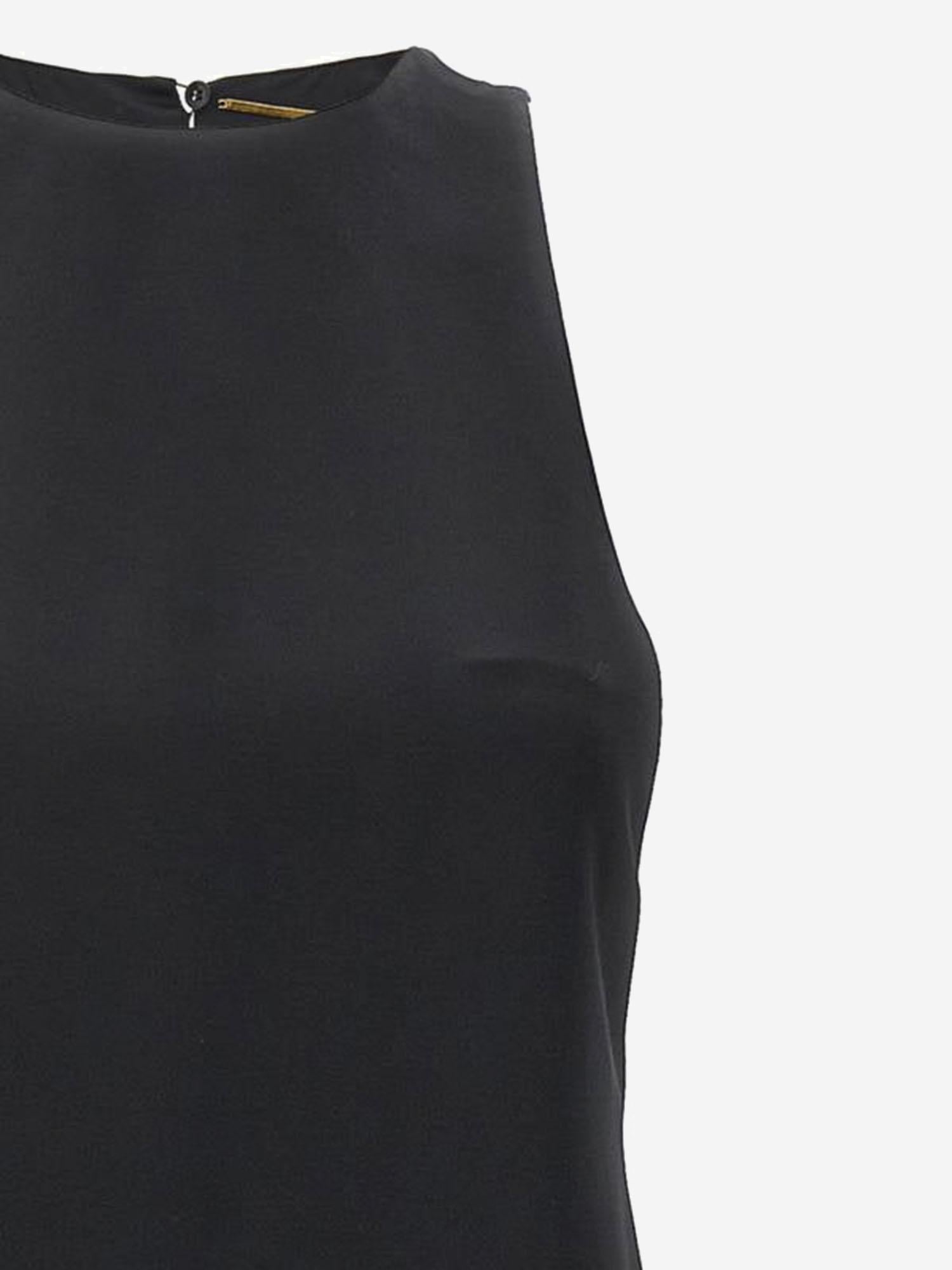 Viscose Blend Sleeveless Dress — Black