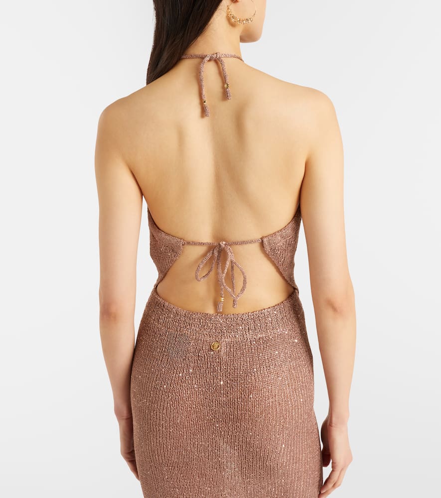 Liz sequined halterneck top