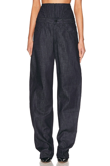 Mugler Straight Leg in Raw Blue - Blue. 24 also