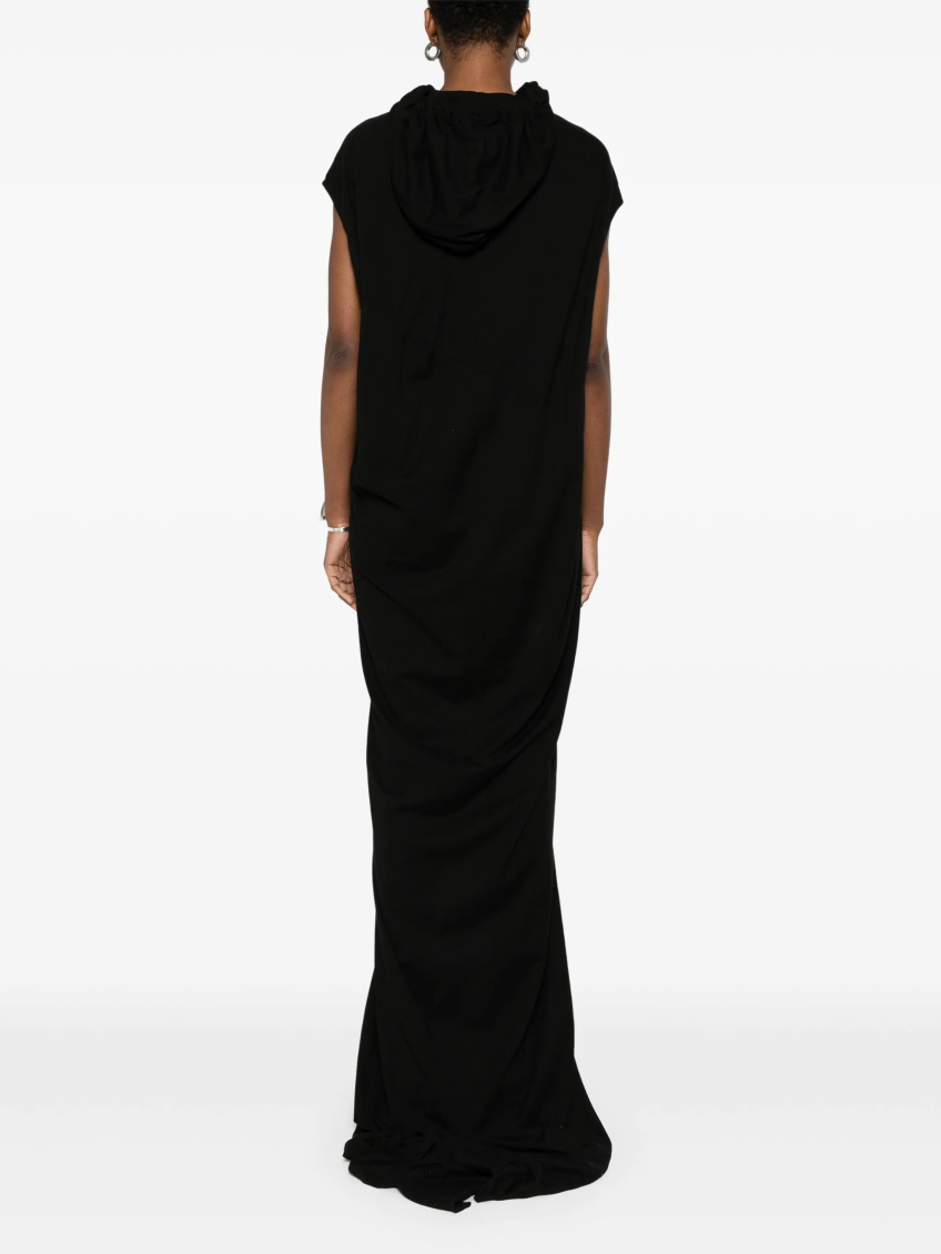 Black Hooded Long Dress