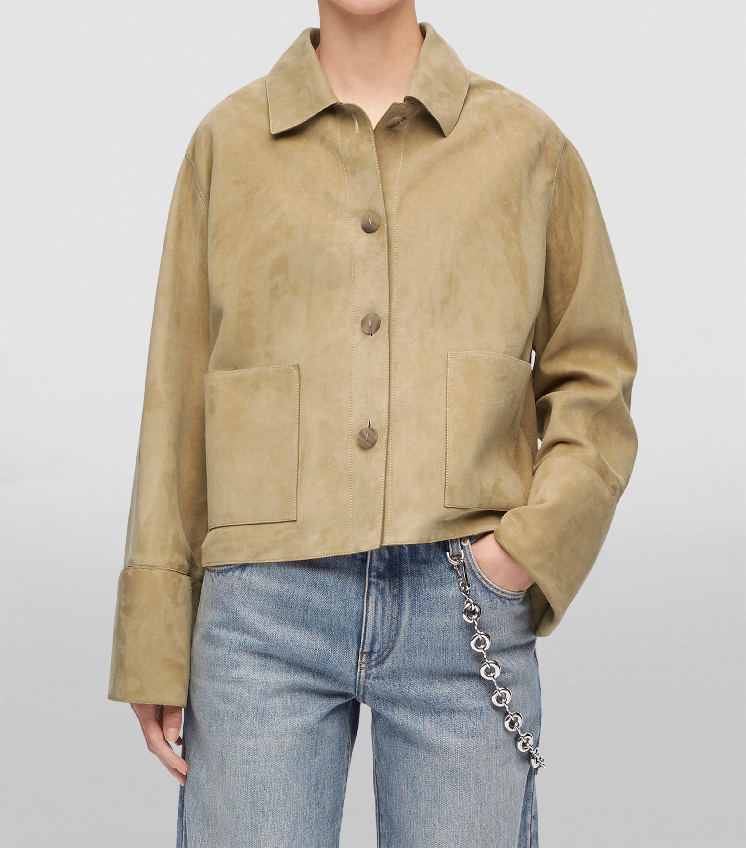 Suede Turn-Up Jacket