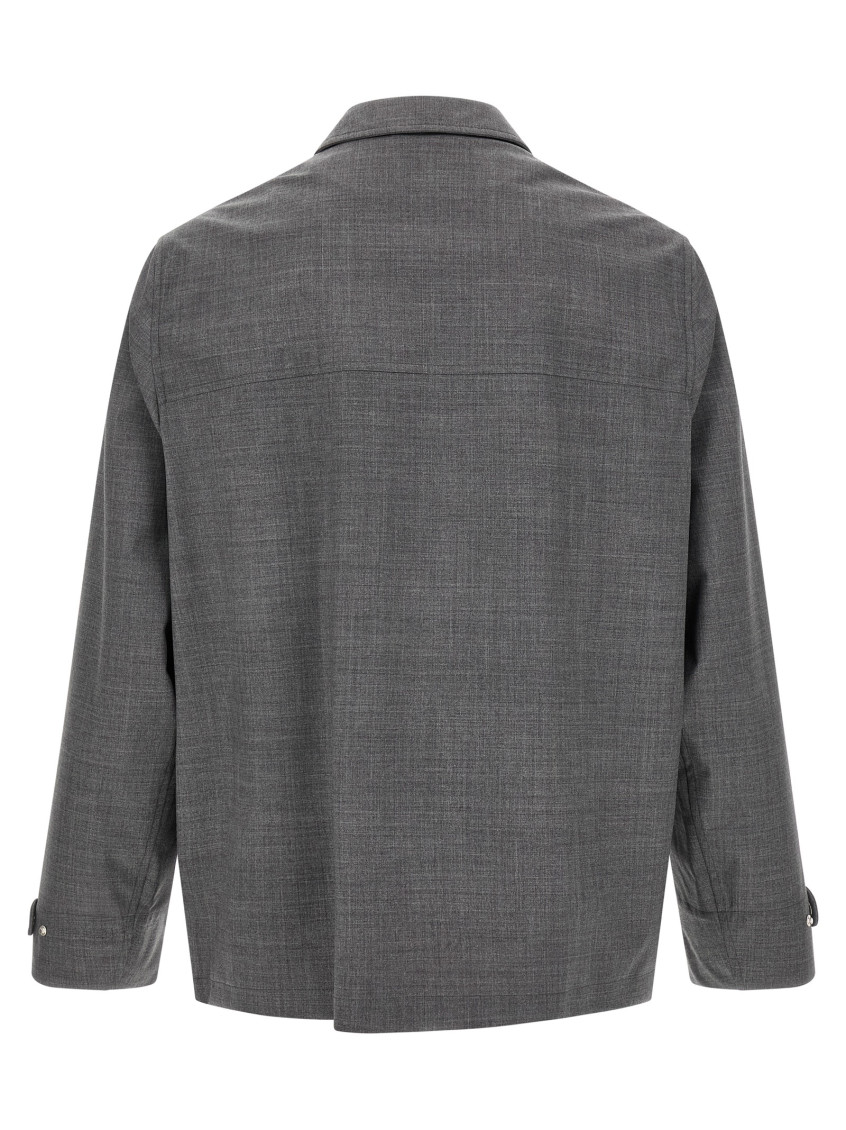 Grey Shirt Collar Jacket