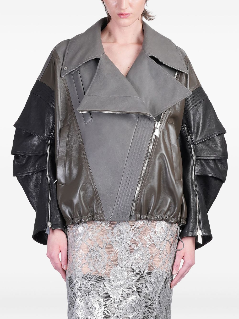 Leather biker jacket - Black