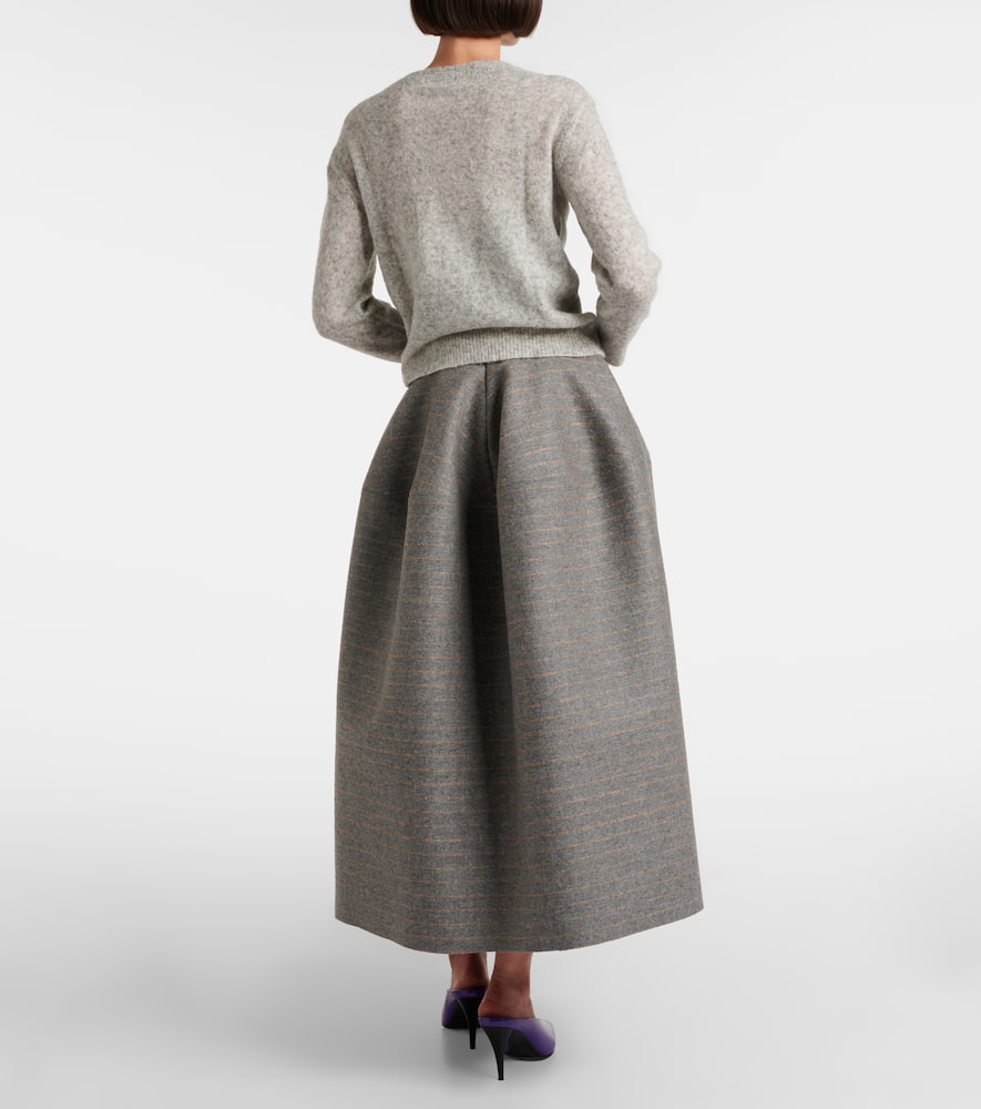 Beaded alpaca and wool-blend cardigan