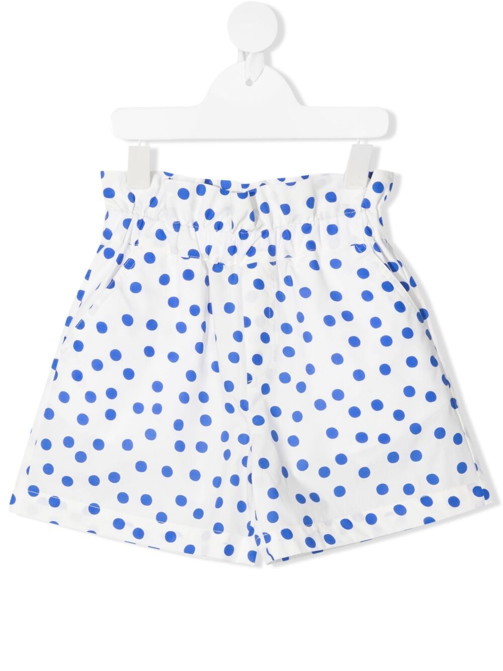 Polka-dot high rise shorts - White