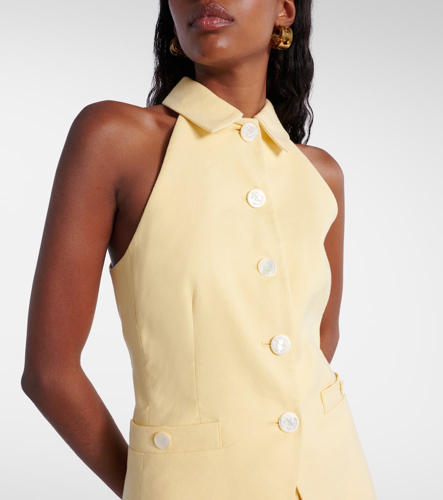 Orlinda halterneck linen-blend vest
