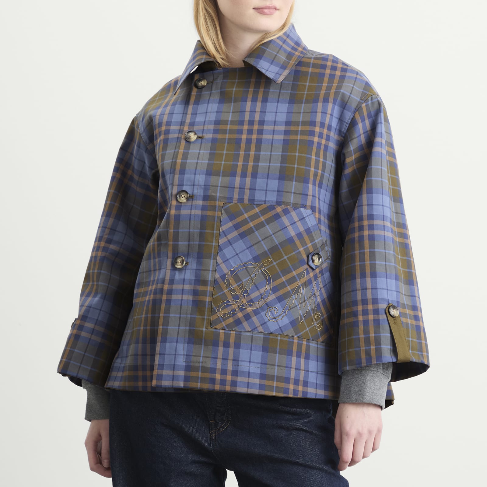 Women's Reversible Jerry Crop Trench Coat Olive