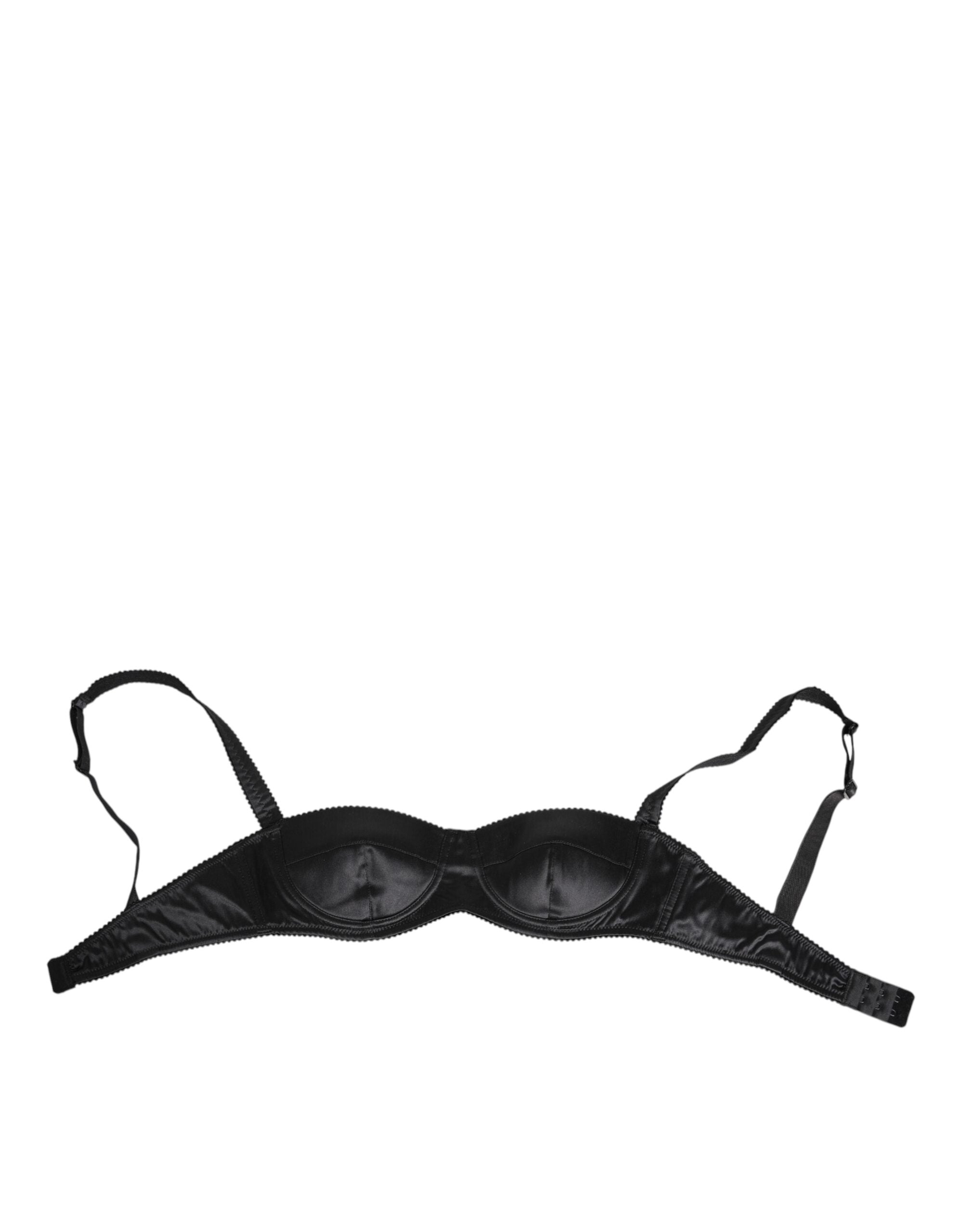 Silk Satin Wireless Bra — Black