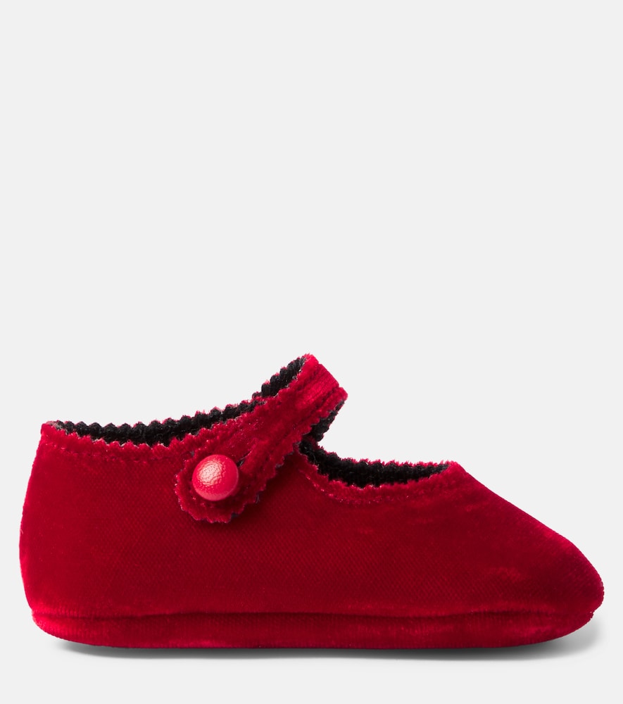 PèPè Baby velvet Mary Jane flats