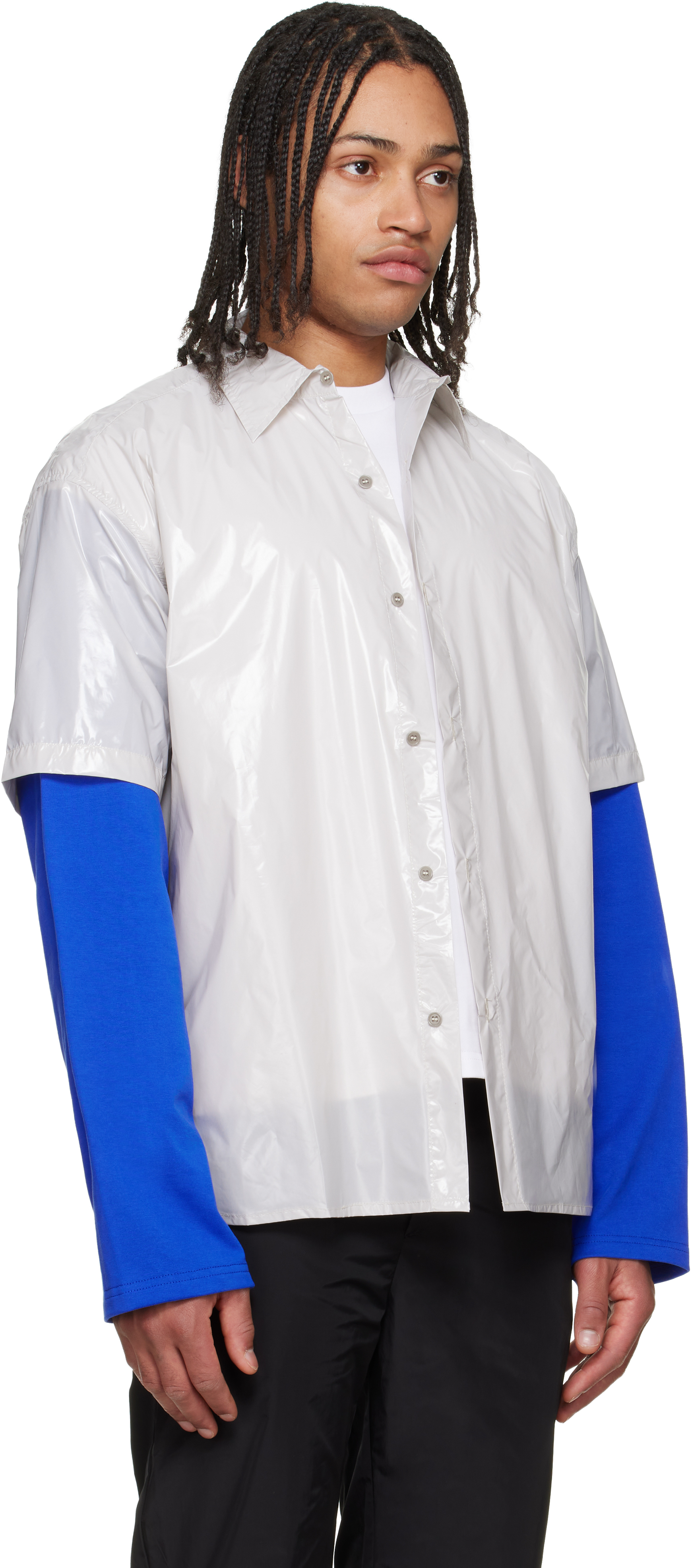 Gray Gloss Short-Sleeve Shirt