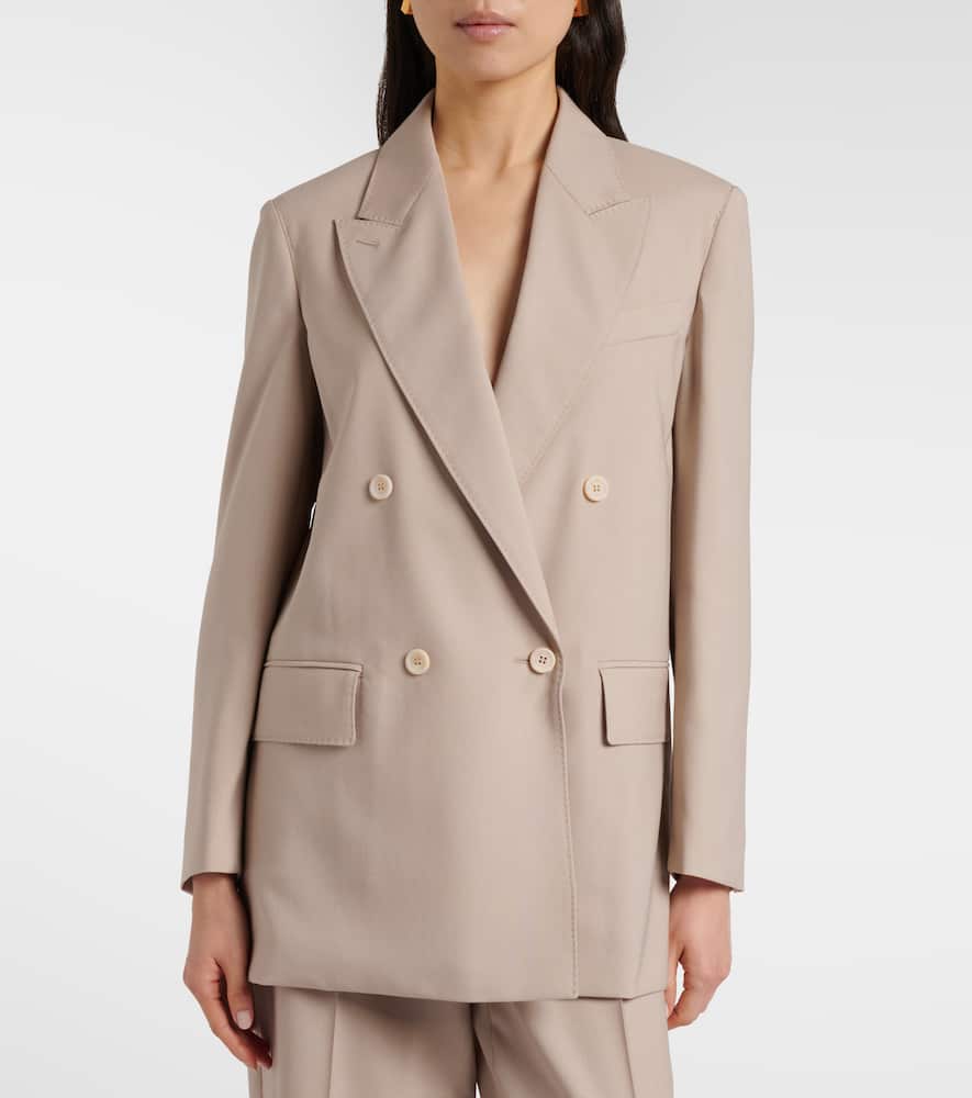 Double-breasted wool, mohair, and silk blazer