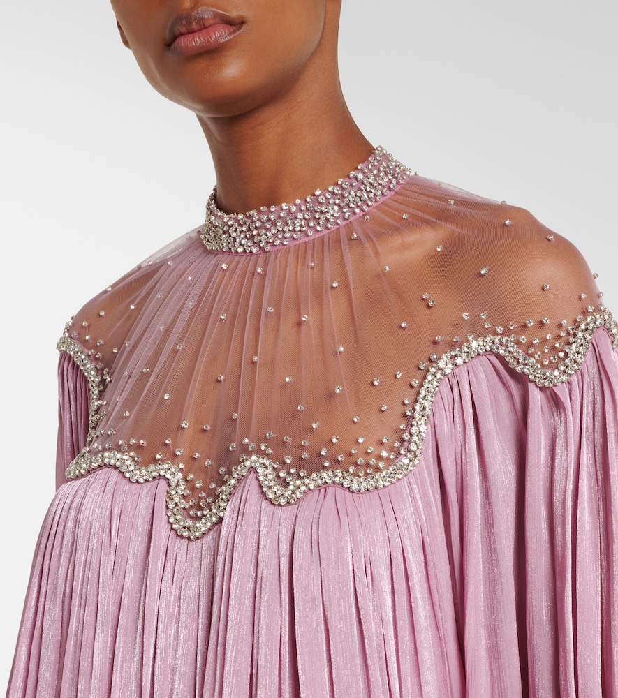 Elline embellished pleated gown