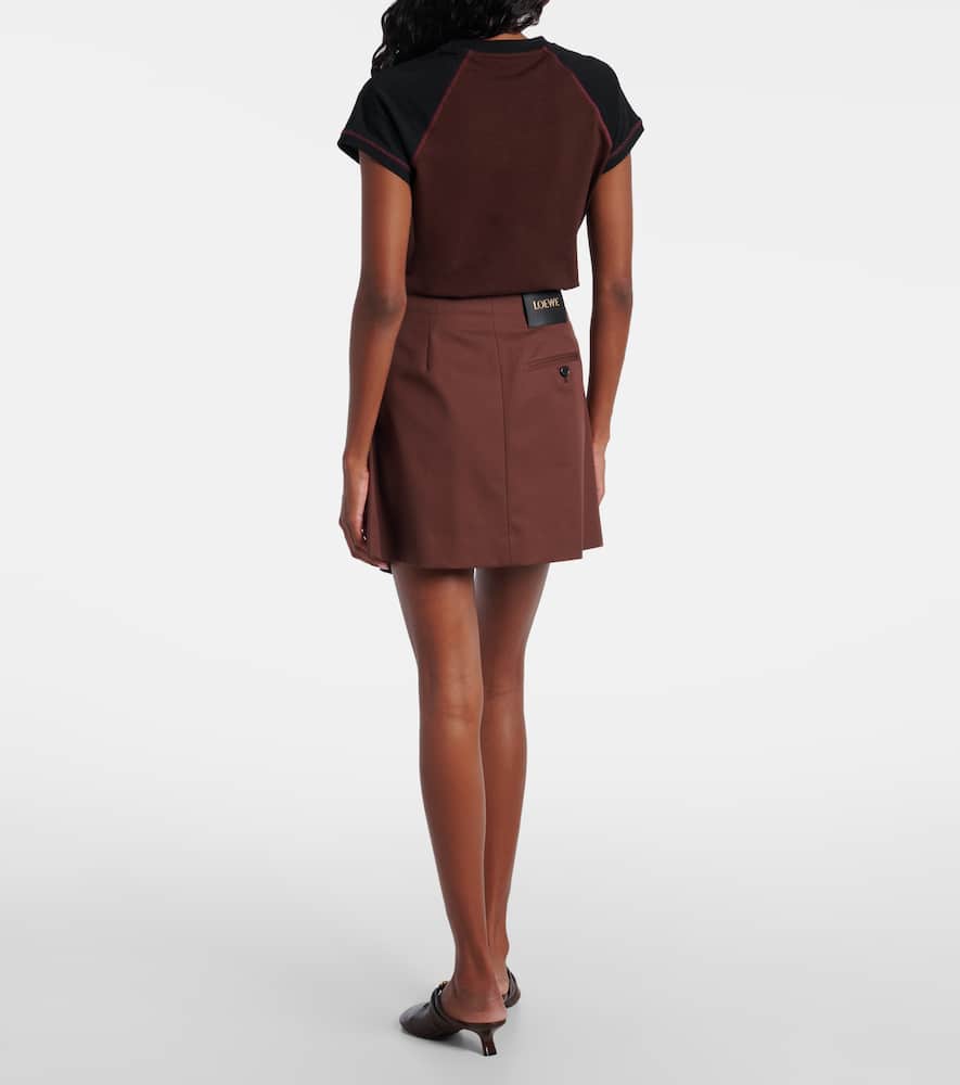 Cotton and silk miniskirt