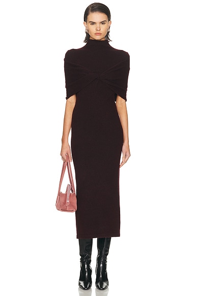 SEROYA Wisteria Dress in Merlot - Burgundy. M also in L, S