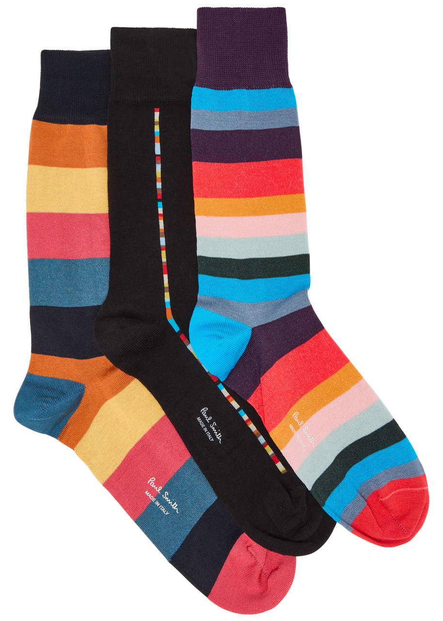 Artist Striped Cotton-blend Socks - set of six - Multicoloured - One Size