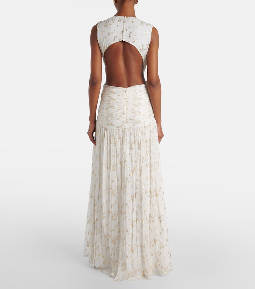 Luccia cutout silk jacquard gown