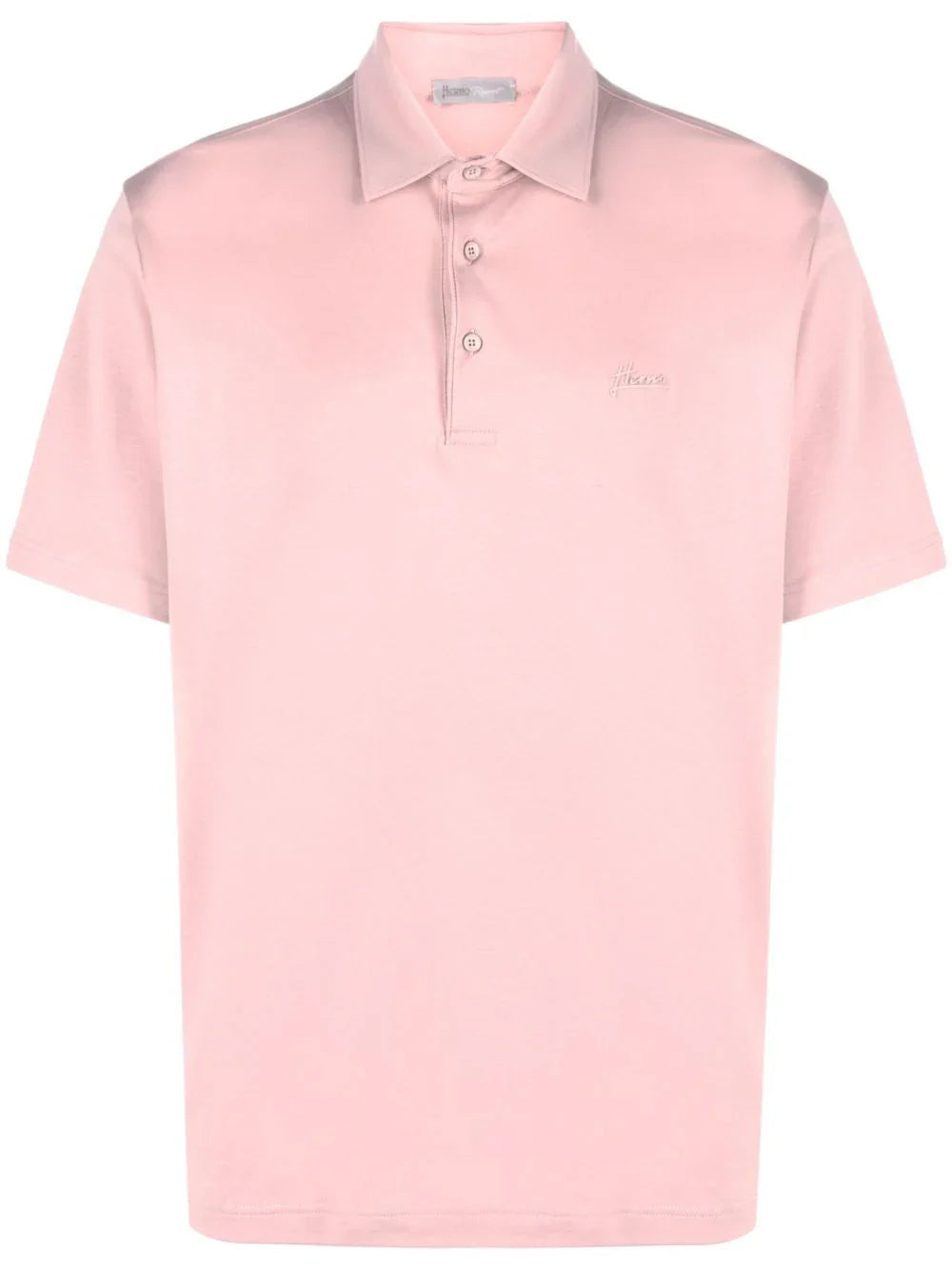 Logo-Embroidered Cotton Polo Shirt — Pink