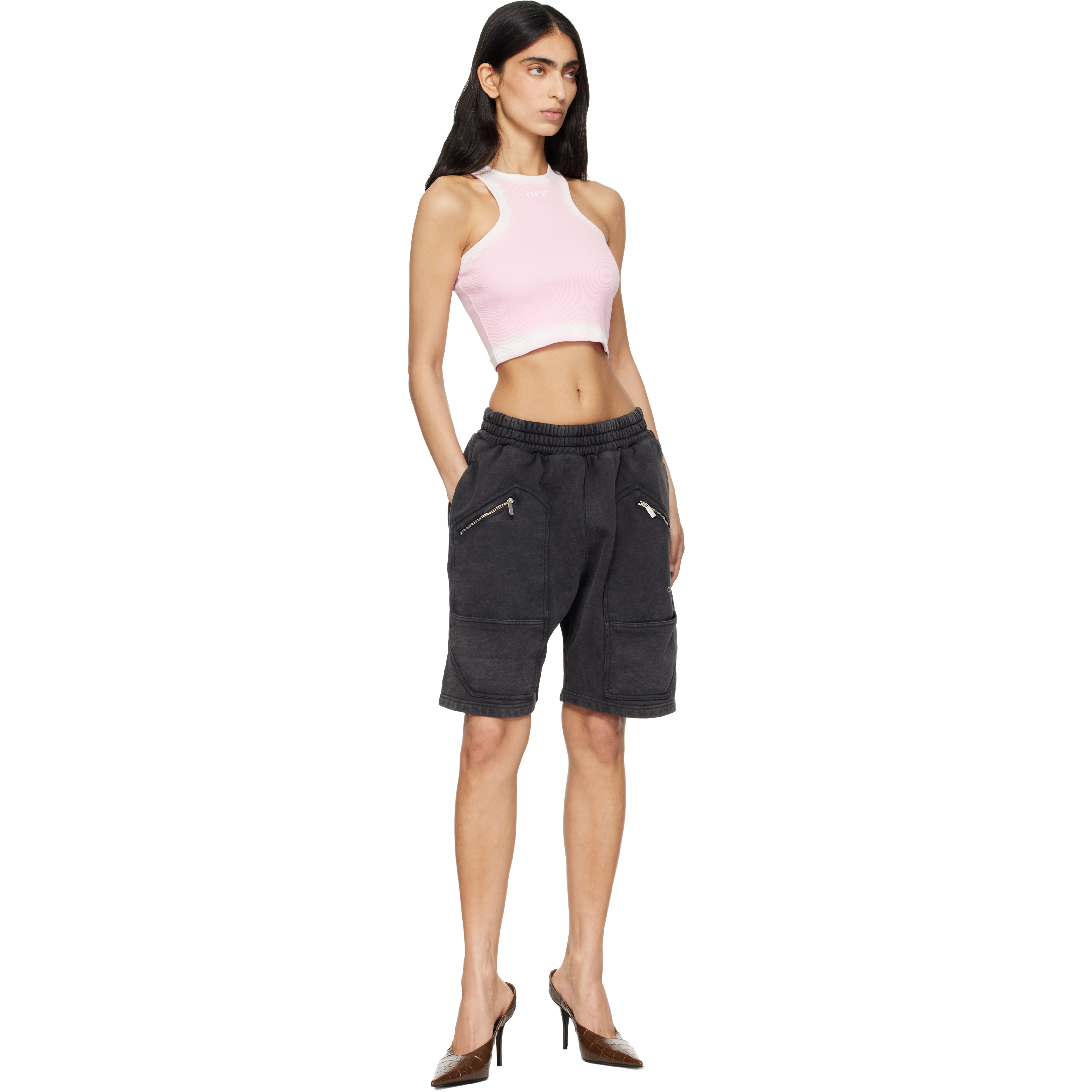 Pink Spray Off Stamp Tank Top